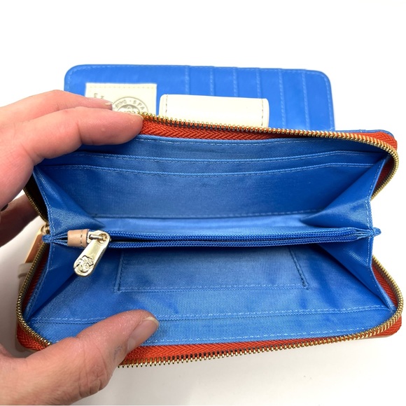 Spartina 449 Blue Boheme Yacht Club Elephant Paisley Canvas Leather Wallet - Picture 5 of 11